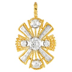 18K Yellow Gold 3.48ct Diamond Pendant