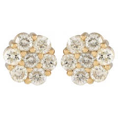 14K Yellow Gold 1.25ct Diamond Stud Earrings