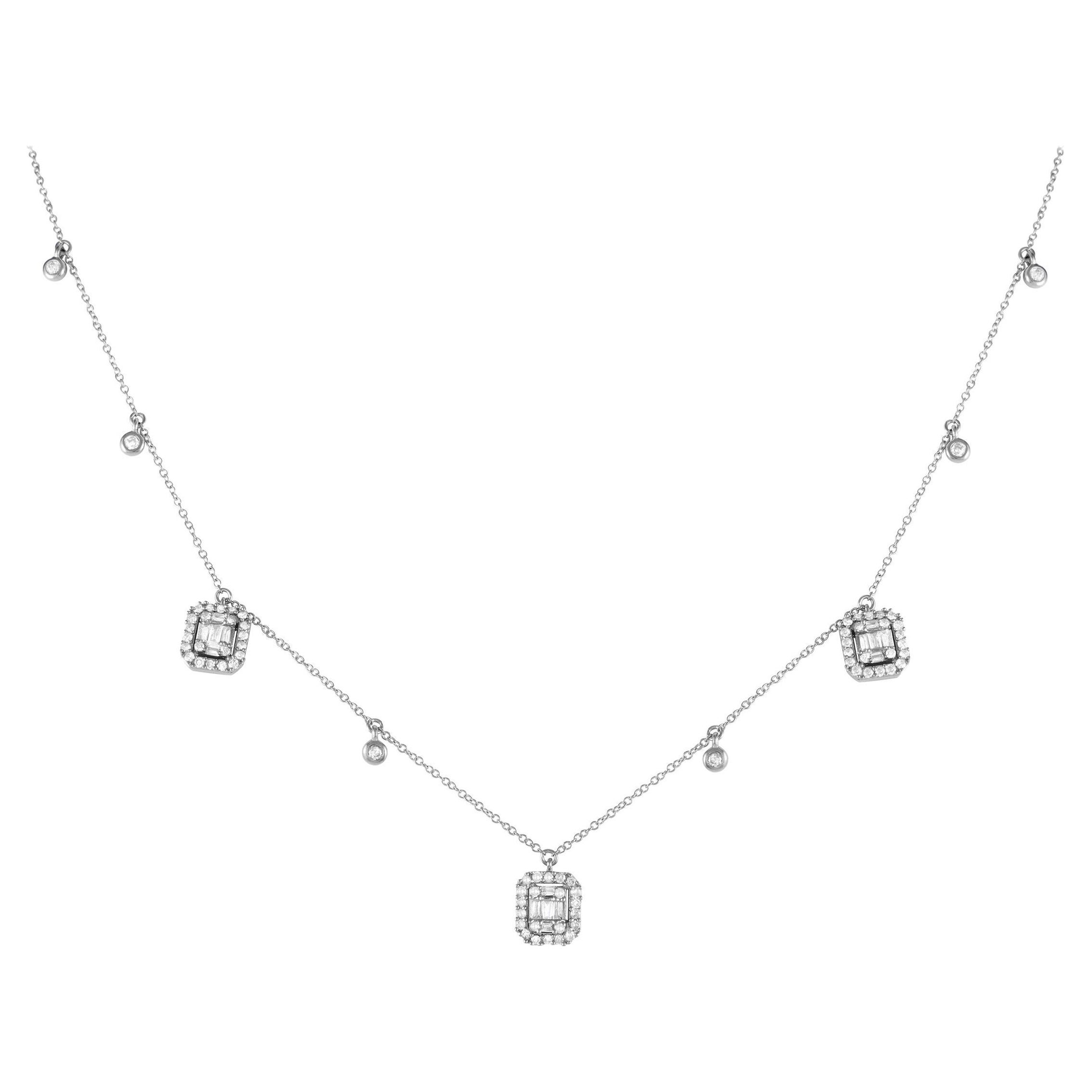 14K White Gold 0.70ct Diamond Necklace NK01763-W