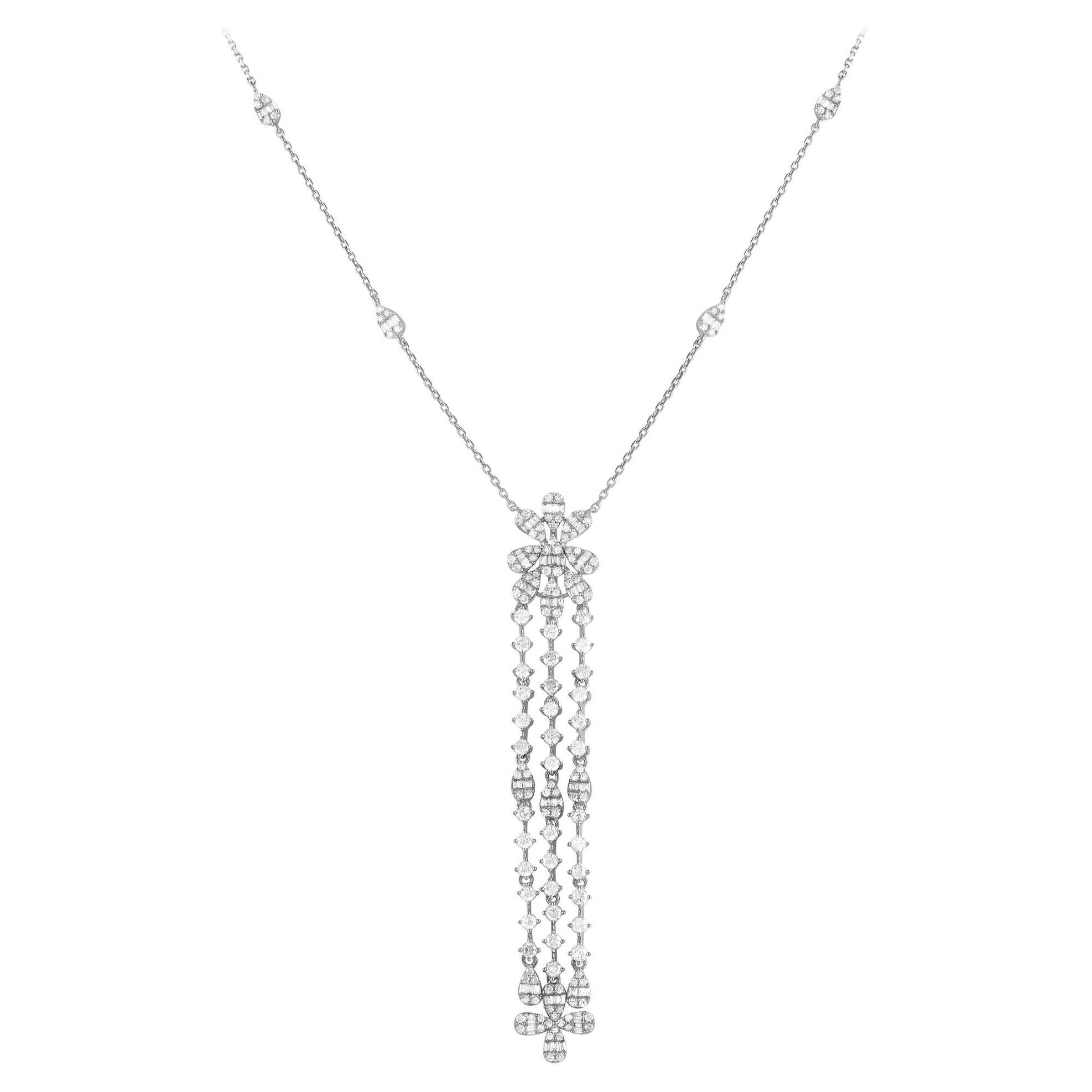 14K White Gold 2.0ct Diamond Necklace