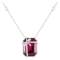 Tiffany & Co. Platinum 1.25ct Diamond and Rubellite Necklace