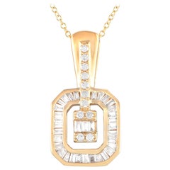 14K Yellow Gold 0.35ct Diamond Pendant Necklace