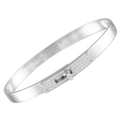 Hermes Kelly 18K White Gold 0.62ct Diamond Bracelet