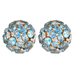 Casato 18K Yellow Gold 0.73ct Diamond and Topaz Earrings