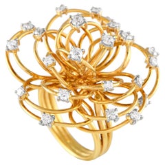 Casato 18K Yellow Gold 1.03ct Diamond Flower Ring
