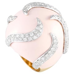Casato 18K White and Yellow Gold 1.83ct Diamond Enameled Bomb Ring