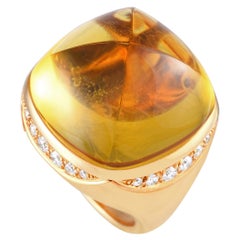Bvlgari 18K Yellow Gold 1.0ct Diamond and Heliodor Ring