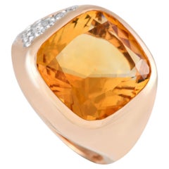 Casato 18K Yellow Gold 0.30ct Diamond and Citrine Ring