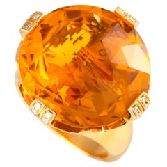 Bvlgari Parentesi 18K Rose Gold 0.70 ct Diamond and Citrine Ring