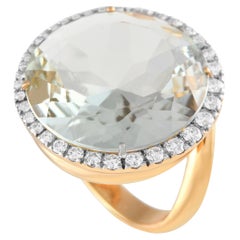 Casato 18K Yellow Gold 0.78ct Diamond and Amethyst Ring