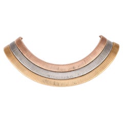 Bvlgari Tubogas 18K Rose, Yellow and White Gold Choker Necklace