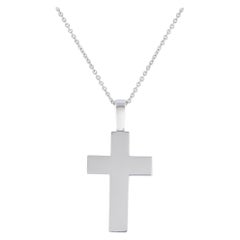 Bucherer 18K Weißgold Kreuz-Anhänger Halskette