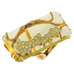 Casato 18K Yellow Gold 1.0ct Diamond and Lemon Quartz Ring
