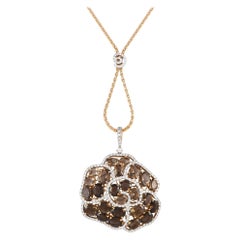 Casato Collar Colgante Oro Rosa 18K 1,57ct Diamante y Cuarzo Ahumado