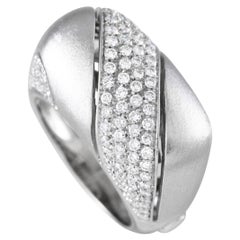 Anillo Damiani de oro blanco de 18 quilates con cúpula cuadrada de diamantes de 1,25 ct