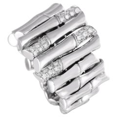 Gucci Bamboo 18K White Gold 0.40ct Diamond Ring