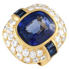 18K Yellow Gold 2.25ct Diamond and Tanzanite Ring