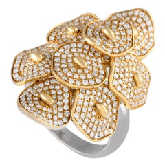 18K White and Yellow Gold 1.75ct Diamond Cocktail Ring