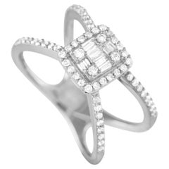 14K White Gold 0.50ct Diamond Split Shank Ring