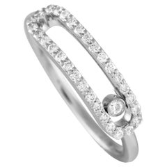 14K White Gold 0.30ct Diamond Sliding Ring