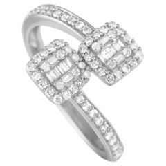 14K White Gold 0.50ct Diamond Bypass Ring