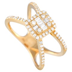 14K Yellow Gold 0.50ct Diamond Split Shank Ring