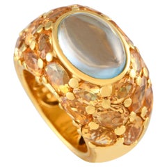 MIMI Milano 18K Yellow Gold Topaz and Citrine Cocktail Ring