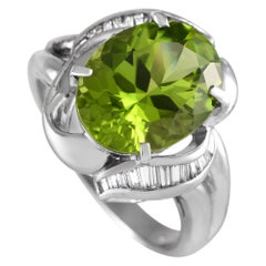 Anillo de Platino 0,25ct Diamante y Peridoto
