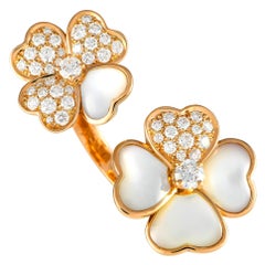 Van Cleef & Arpels Cosmos 18K Gold 1.45ct Diamond and Mother of Pearl Ring