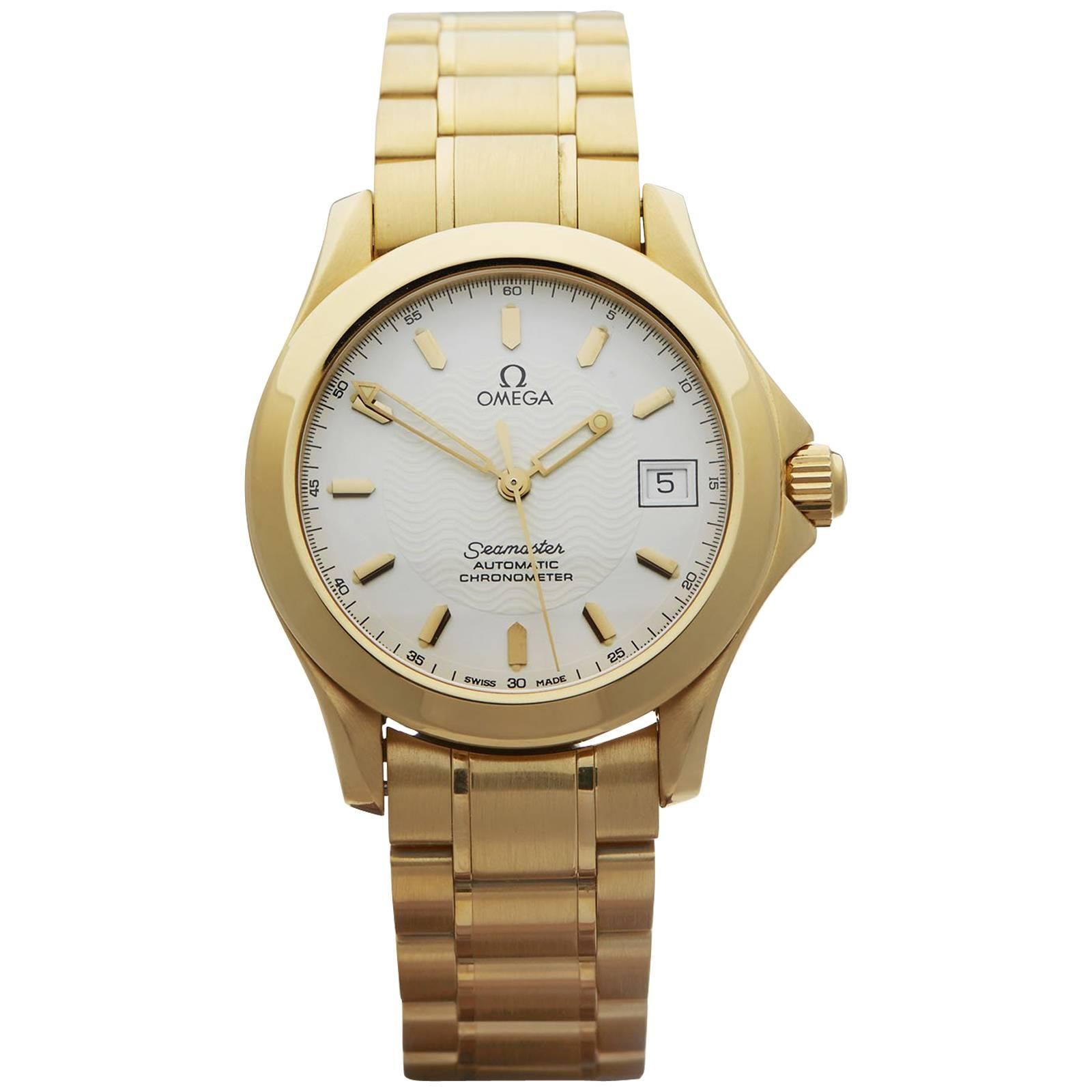 Omega Yellow Gold Seamaster Chronometer Automatic Wristwatch