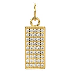 Colgante de oro macizo de 14 quilates con diamante rectangular Hallazgos de oro macizo 19x7mm