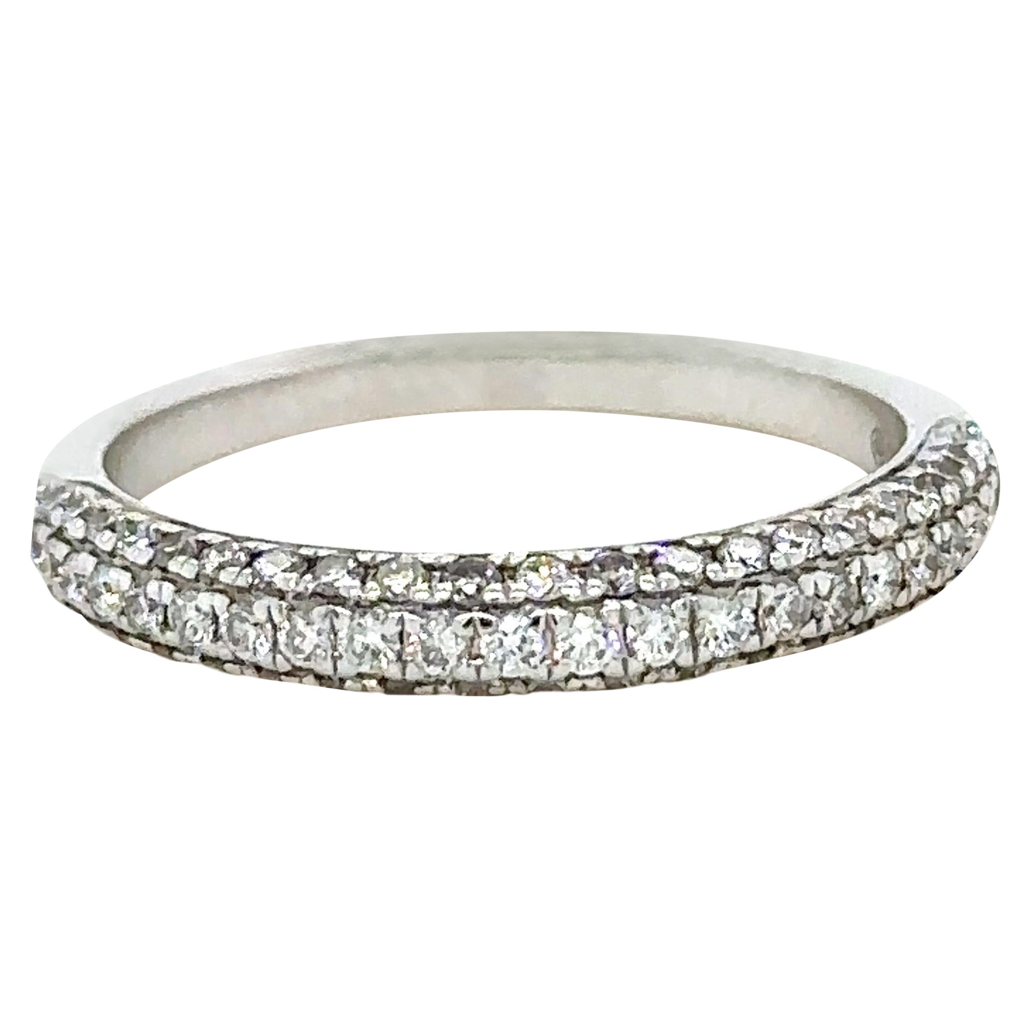 Bespoke 18 Carat White Gold Half Eternity Ring 0.44 Carat For Sale
