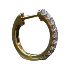 Pendientes de aro con diamantes Oro macizo de 14k Par de pendientes Huggie con diamantes de 10 mm