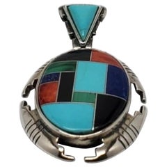 Carolyn Pollack Pendentif en argent sterling incrusté de pierres précieuses multicolores n° 17134