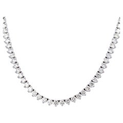 Alexander Beverly Hills 13.48ct Diamond Three-Prong Tennis Necklace 18k