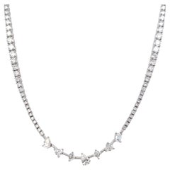 Alexander Beverly Hills Collar de tenis con varios diamantes de 11,41 ct y oro blanco de 18k
