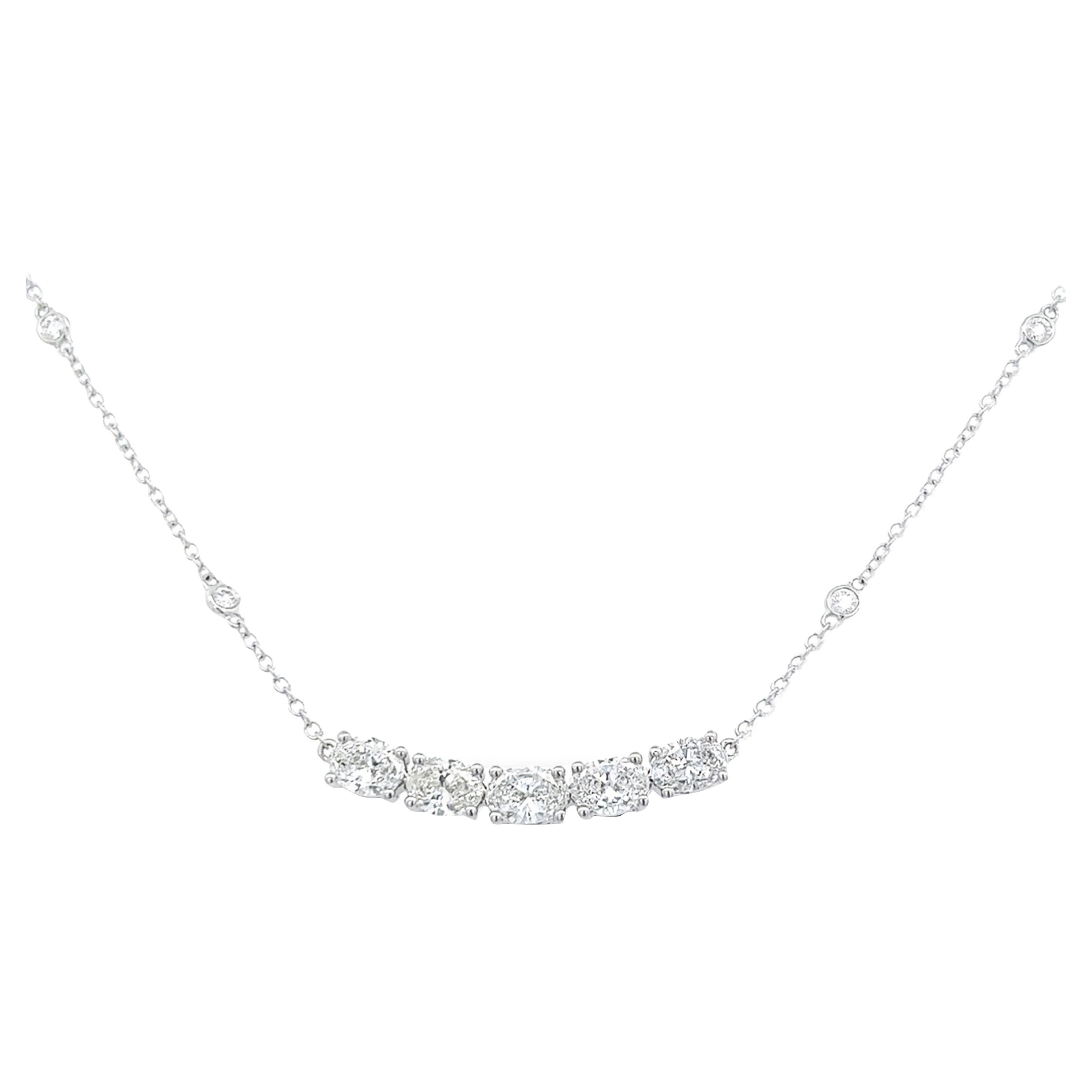 Alexander Beverly Hills 1.69ctt Oval Diamond Pendant Necklace 18k White Gold