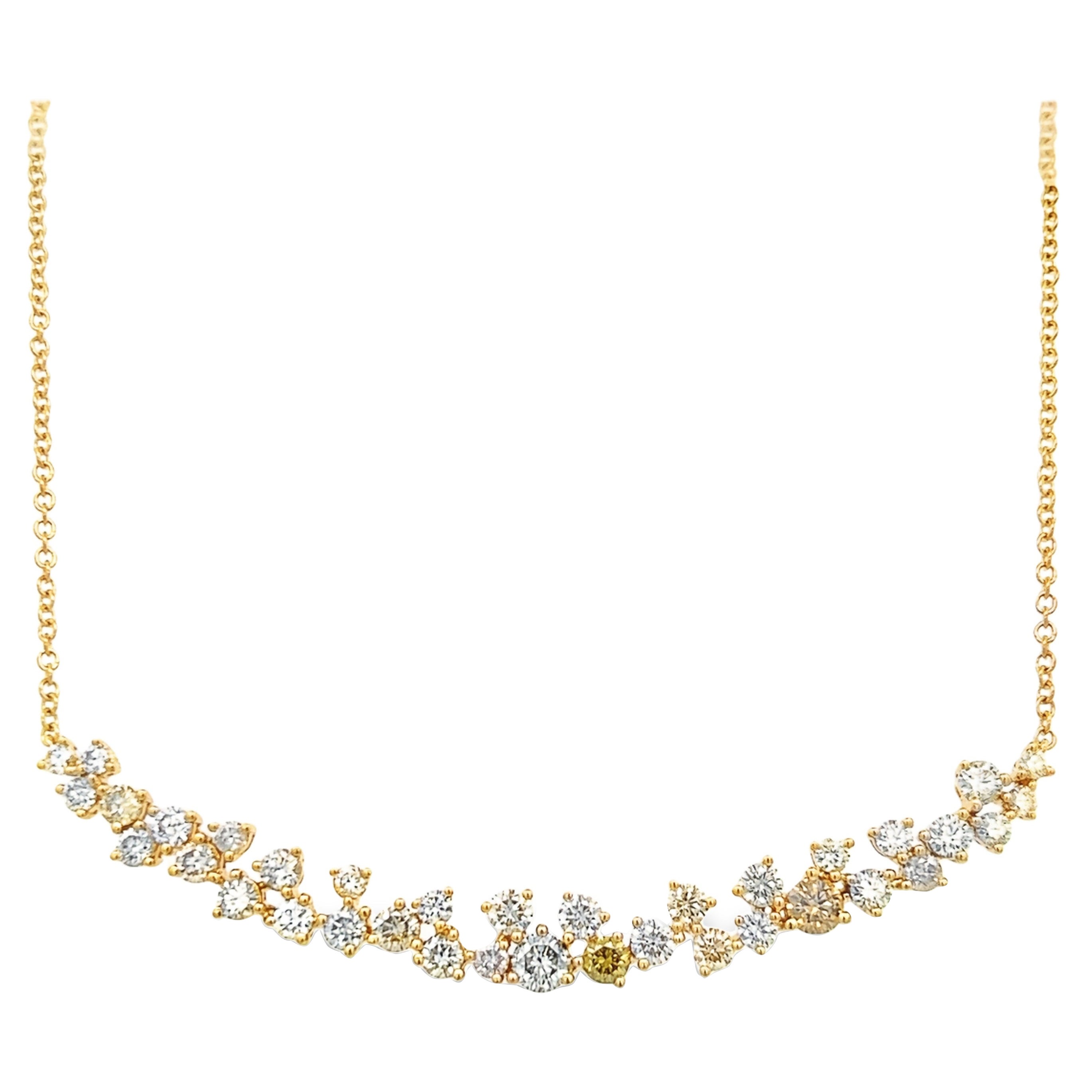 Alexander Beverly Hills Collier pendentif diamant blanc et jaune 4.25cat 18k en vente
