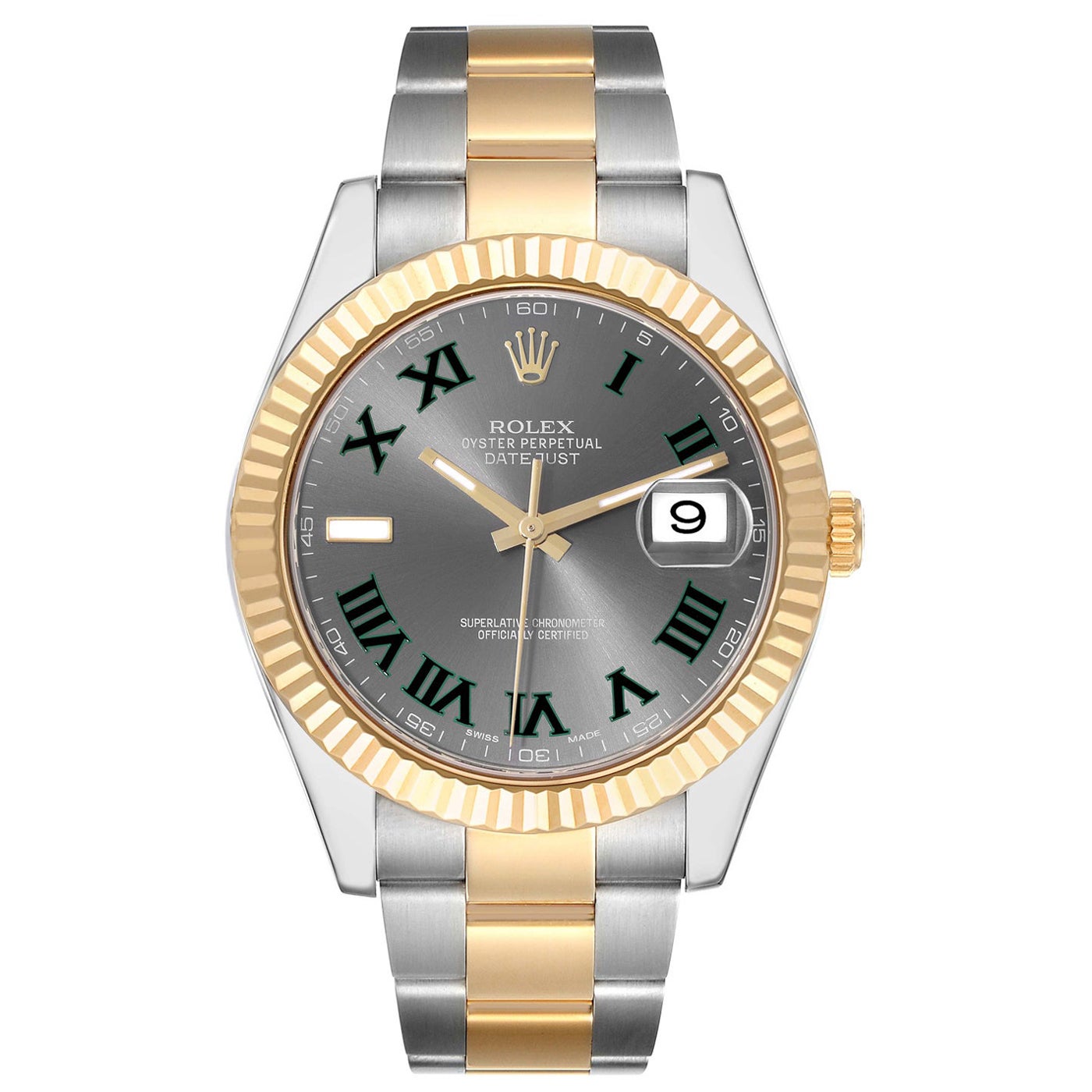 Rolex Datejust 41 Steel Yellow Gold Wimbledon Dial Oyster Bracelet ...