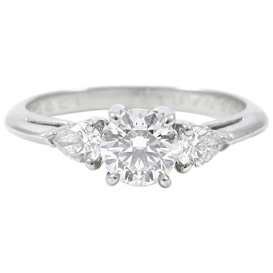 Tiffany & Co Three Stone  Diamond Platinum Ring