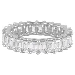 Alexander Beverly Hills 3.95ct D-F Emerald Cut Diamond Eternity Band 18k S.6.5