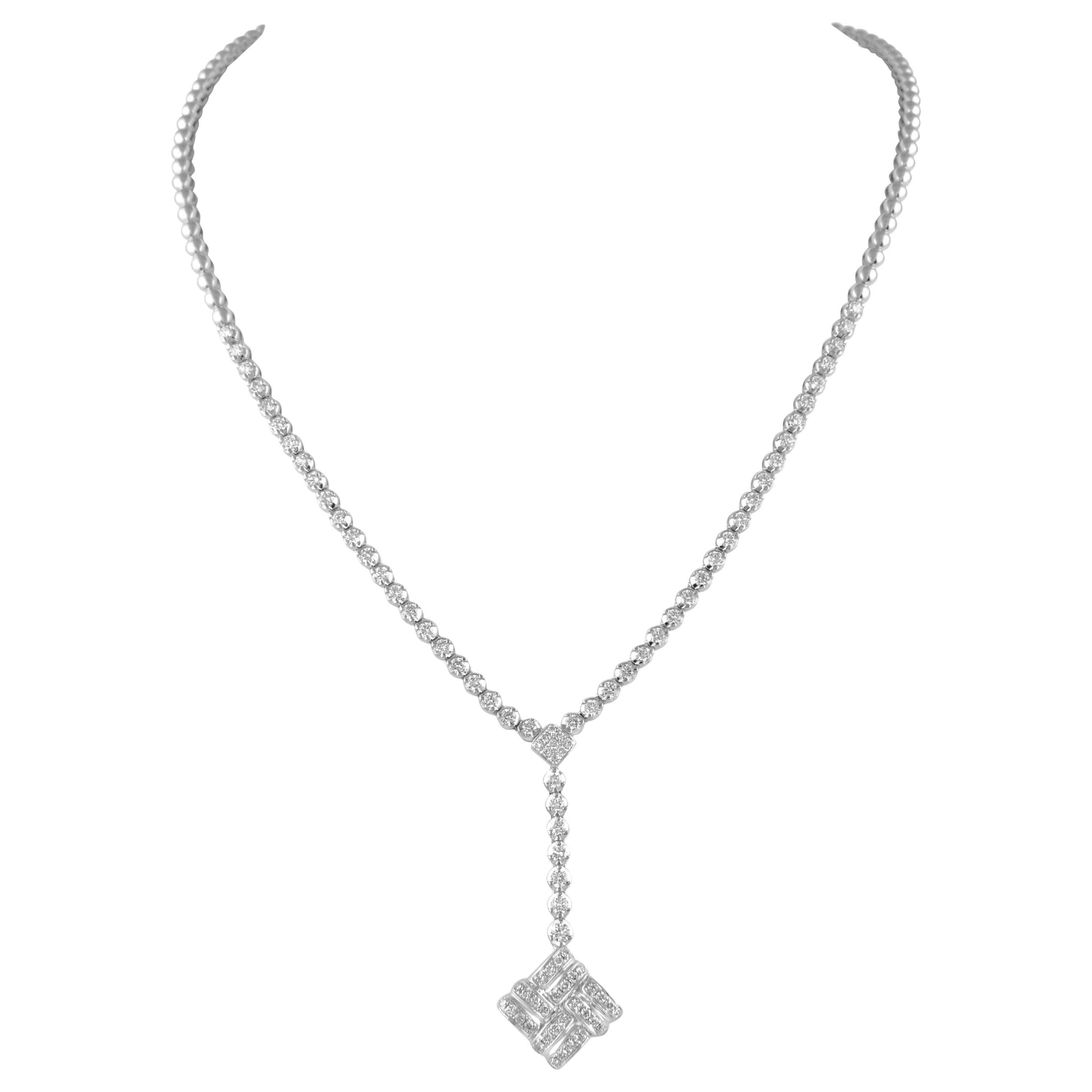 2.77 carat Diamond Drop Necklace White Gold