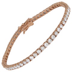Alexander Beverly Hills Bracciale tennis con diamanti da 4.50 carati in oro rosa