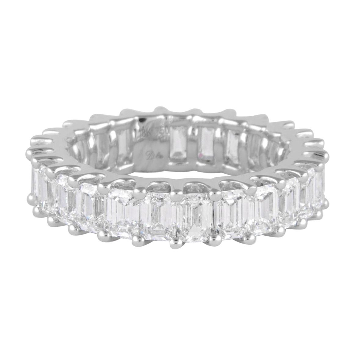 Alexander Beverly Hills 3,77 ct D-F Diamante talla esmeralda Anillo de la eternidad 18k S.5.25