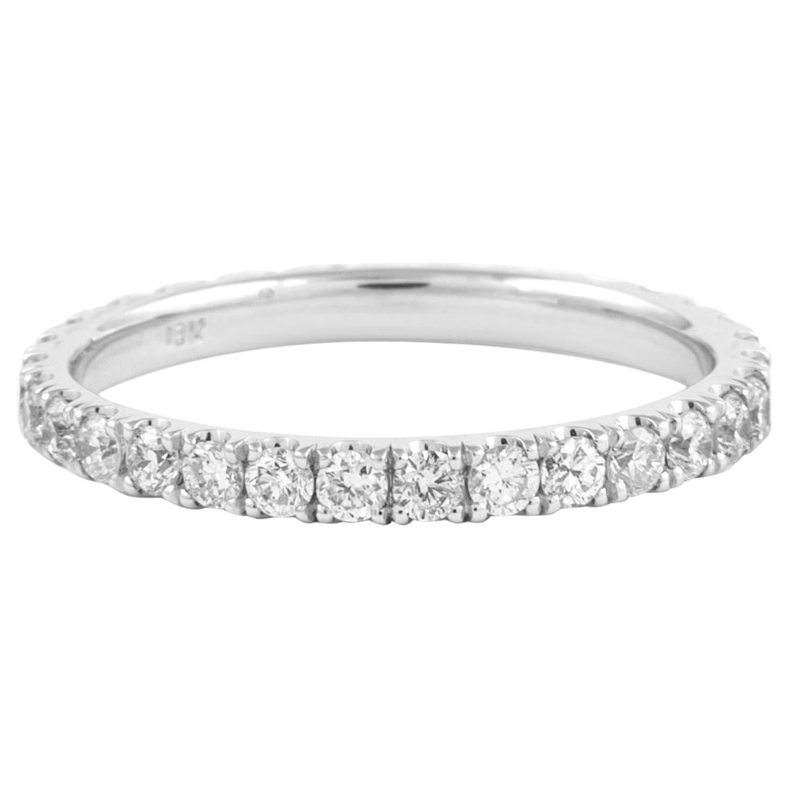 Alexander Beverly Hills 1.37ct Round Eternity Band 18k White Gold s.8 For Sale