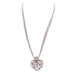 Franck Muller Pendentif Talisman en or blanc avec diamant en forme de cœur