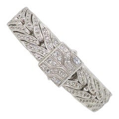 Authentic John Hardy Men's Lava White Sapphire Studded Rectangular Bracelet