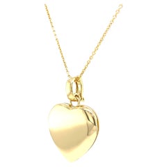 Collana con ciondolo a forma di cuore - Oro giallo 18 carati - design robusto - 23 x 25 mm