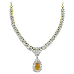 8.00ct Citrine 5.00ct Diamant Collier en or