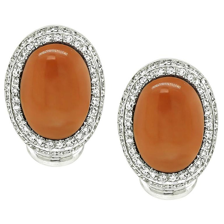Coral 1.20ct Diamond Earrings